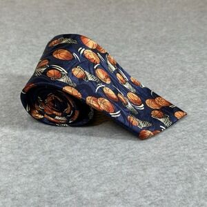 Steven Harris Hand Made Mens Tie Polyester Jacquard Basketball Novelty 58x3.5 in